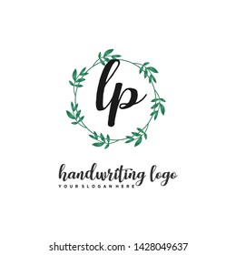 initials letter LP handwriting logo vector template