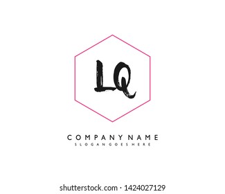 initials letter LQ handwriting logo vector template