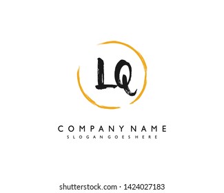 initials letter LQ handwriting logo vector template