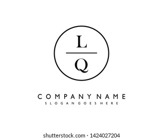 initials letter LQ handwriting logo vector template