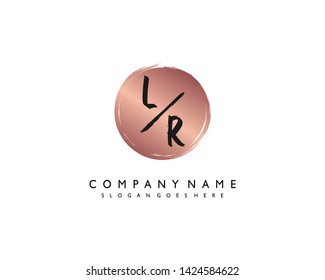 initials letter LR handwriting logo vector template