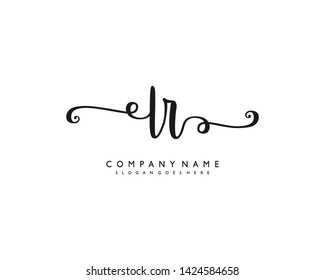 initials letter LR handwriting logo vector template