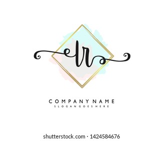 initials letter LR handwriting logo vector template
