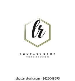 initials letter LR handwriting logo vector template