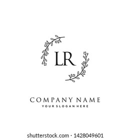 initials letter LR handwriting logo vector template
