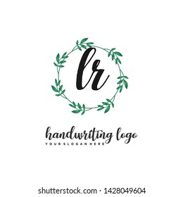 initials letter LR handwriting logo vector template