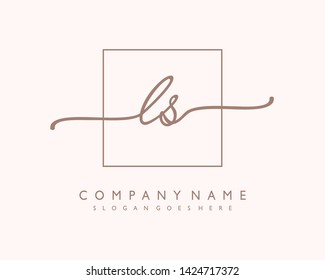 initials letter LS handwriting logo vector template