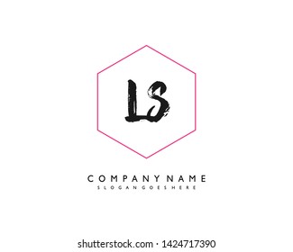 initials letter LS handwriting logo vector template