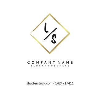 initials letter LS handwriting logo vector template