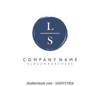 initials letter LS handwriting logo vector template