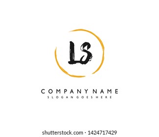 initials letter LS handwriting logo vector template