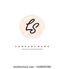 initials letter LS handwriting logo vector template