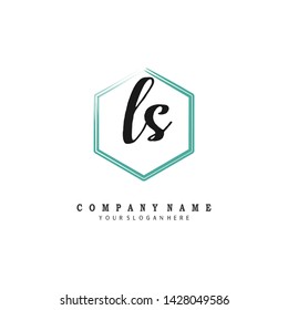 initials letter LS handwriting logo vector template