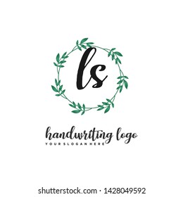 initials letter LS handwriting logo vector template