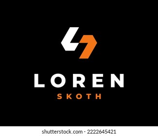 Initials Letter LS SL Monogram Geometric Simple Symmetry Balance Vector Logo Design