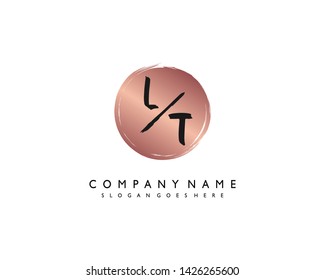 initials letter LT handwriting logo vector template