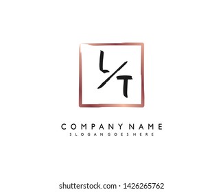 initials letter LT handwriting logo vector template