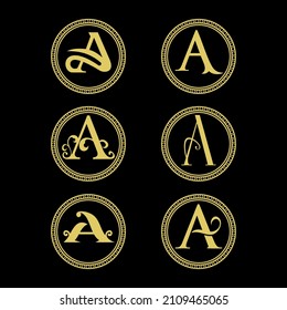 Initials  Letter A luxury Logo design Concept