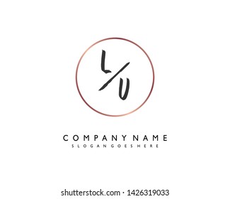 initials letter LV handwriting logo vector template