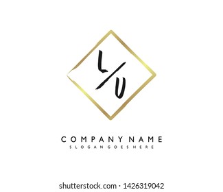 initials letter LV handwriting logo vector template