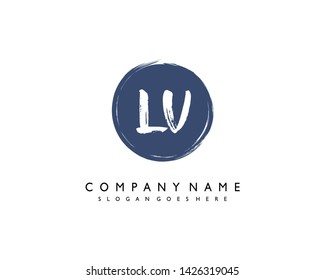 initials letter LV handwriting logo vector template