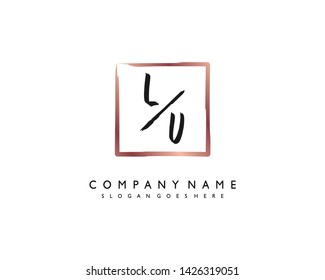 initials letter LV handwriting logo vector template