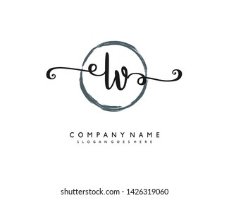 initials letter LV handwriting logo vector template