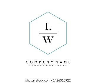 initials letter LW handwriting logo vector template