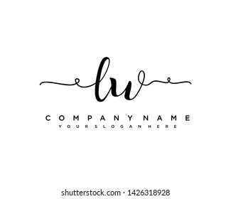 initials letter LW handwriting logo vector template