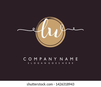 initials letter LW handwriting logo vector template