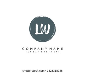 initials letter LW handwriting logo vector template