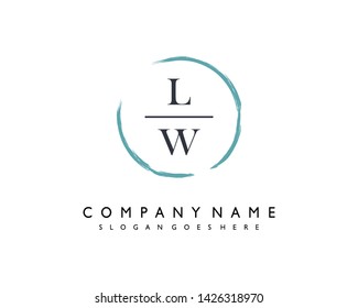 initials letter LW handwriting logo vector template