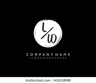 initials letter LW handwriting logo vector template