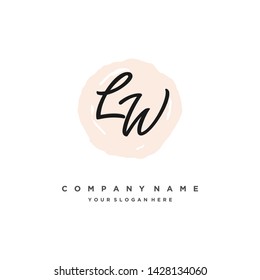 initials letter LW handwriting logo vector template