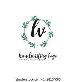 initials letter LW handwriting logo vector template
