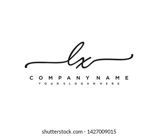 initials letter LX handwriting logo vector template
