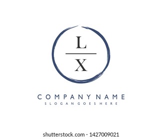initials letter LX handwriting logo vector template