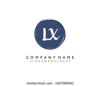 initials letter LX handwriting logo vector template