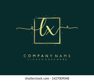 initials letter LX handwriting logo vector template