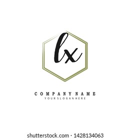 initials letter LX handwriting logo vector template