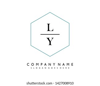 initials letter LY handwriting logo vector template