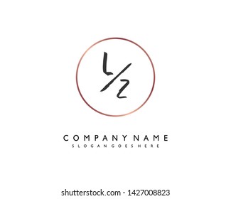 initials letter LZ handwriting logo vector template