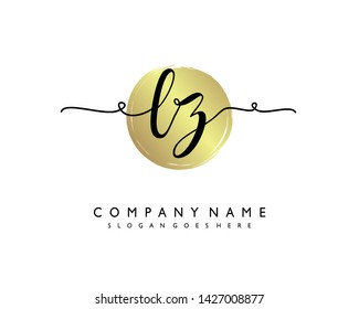 initials letter LZ handwriting logo vector template