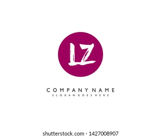 initials letter LZ handwriting logo vector template