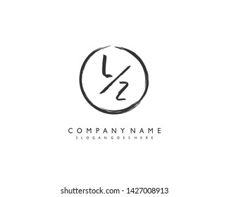 initials letter LZ handwriting logo vector template