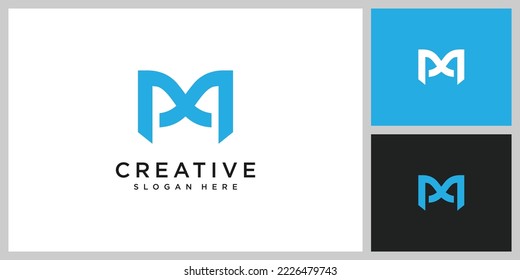 initials letter M abstract logo vector design