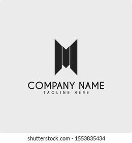 initials letter M for logo design