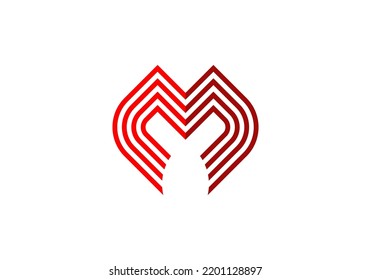 Initials Letter M Logo design for company logo