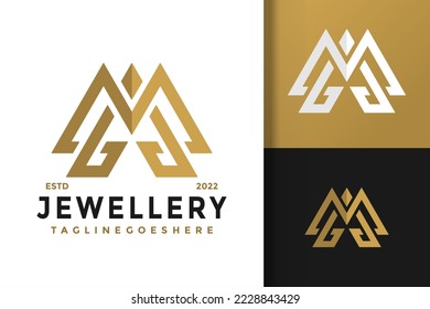 Initials Letter MA or AM Jewellery Logo Design, brand identity logos vector, modern logo, Logo Designs Vector Illustration Template