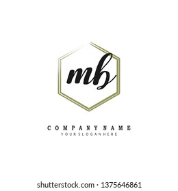 initials letter MB handwriting logo vector template